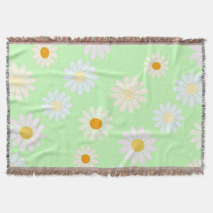 Cobertor Cor-de-água doce colorida Daisy Pattern Green