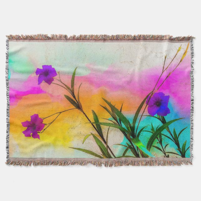 Cobertor Cor de Amor de Petunias Mexicana (Frente)