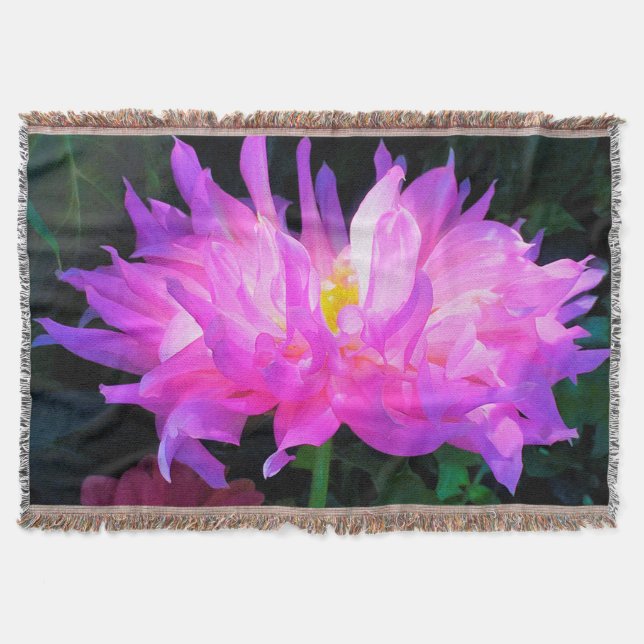 Cobertor Cor-de-rosa estonteante e cacto roxo Dahlia (Frente)
