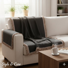 Cobertor Cor Sólido Personalizada Preta