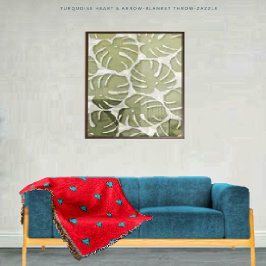 Cobertor Coração e Seta Turquesa