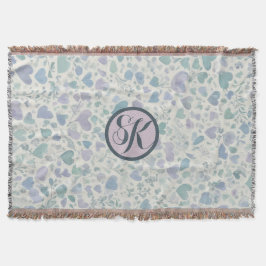 Cobertor Corações de Amor Azul Roxo Verde