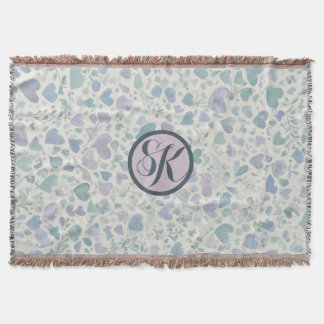 Cobertor Corações de Amor Azul Roxo Verde