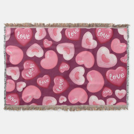 Cobertor Corações de Amor do Dia dos Namorados. Corações Do