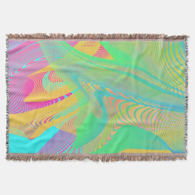 Cobertor CORES FLUO - Arte Fractal - (Frente)