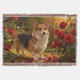 Cobertor Corgi nas Rosas V