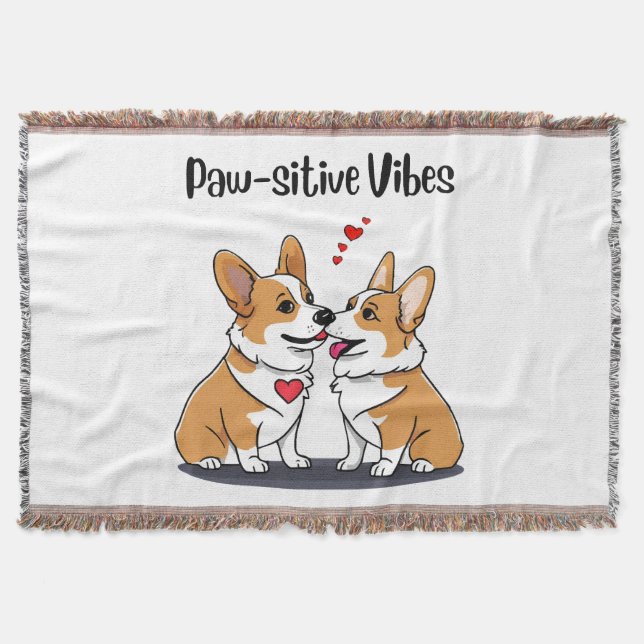 Cobertor Corgis Vibes no Amor (Frente)