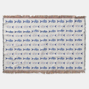 Cobertor Cortina de Banho com Padrão de Peixe Azul Estilo C