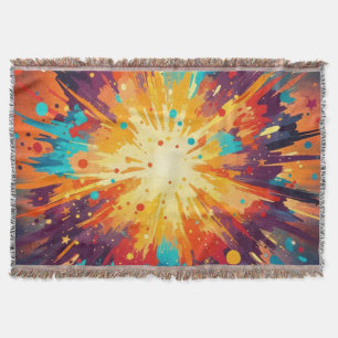 Cobertor Cosmic Burst Abstract Splatter Art