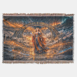 Cobertor Cosmic Sorceress – Fantasy Throw Blanket