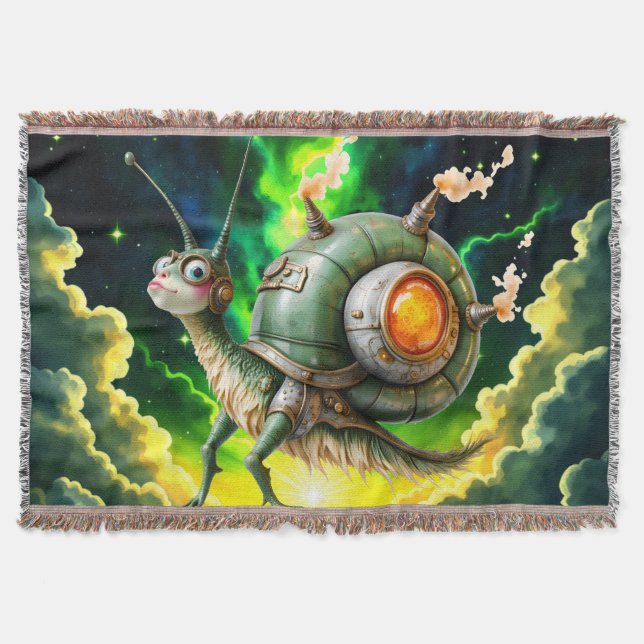 Cobertor Cosmic Steampunk Snailbird – Criatura de Sonho Neo (Frente)