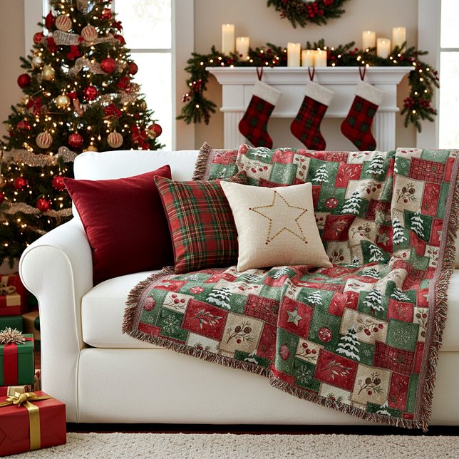 Cobertor Country patchwork christmas pattern (Criador carregado)