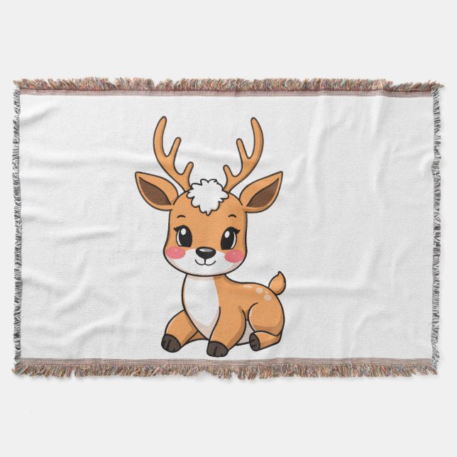 Cobertor Couverture Tissée Petit Cerf Kawaii (Frente)