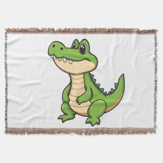 Cobertor Couverture Tissée Petit Crocodile Kawaii