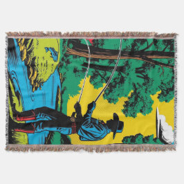 Cobertor Cowboy Fisherman on River Bank 