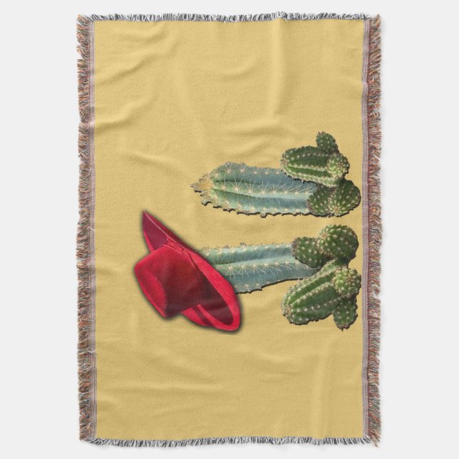 Cobertor Cowboy Hat e Cactus (Frente Vertical)