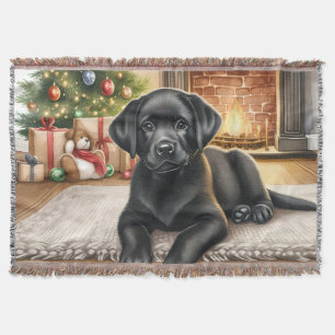 Cobertor Cozy Puppy Labrador Cachorro do Retriever no Natal