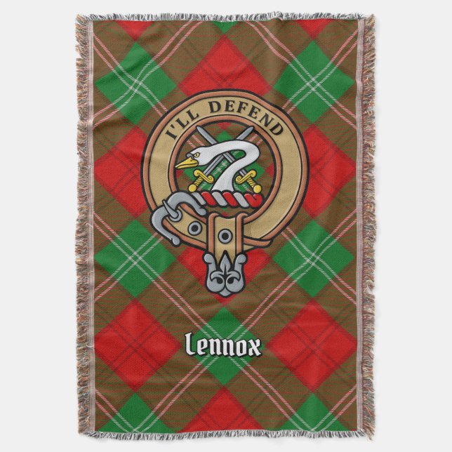 Cobertor Crest do Clã Lennox sobre Tartan (Frente Vertical)