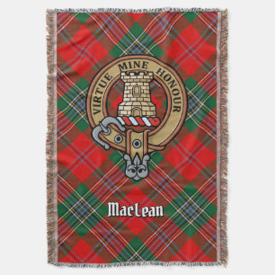 Cobertor Crest do Clã MacLean sobre Tartan