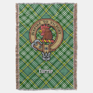 Cobertor Crista de Galo do Clã Currie sobre Tartan