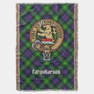 Cobertor Crista do Clã Farquharson sobre Tartan
