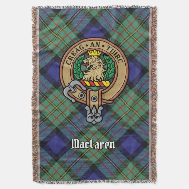 Cobertor Crista do Clã MacLaren sobre Tartan (Frente Vertical)