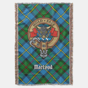 Cobertor Crista do Clã MacLeod sobre Tartan de Caça