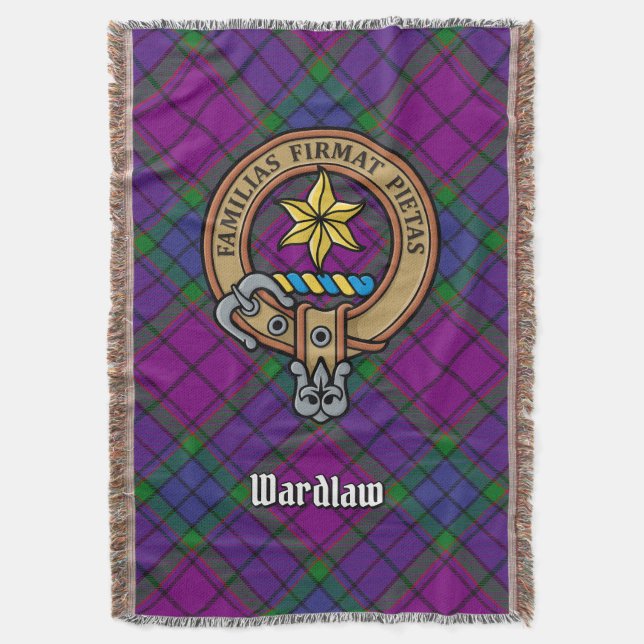 Cobertor Crista do Clã Wardlaw sobre Tartan (Frente Vertical)