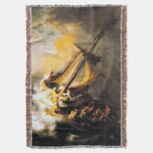 Cobertor Cristo na Tempestade no Mar de Galileu-Rembrandt