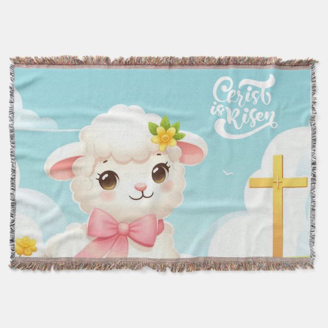 Cobertor Cristo/Páscoa/cordeiro/cruz (Frente)