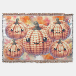 Cobertor Crochet Cute Pumpkin