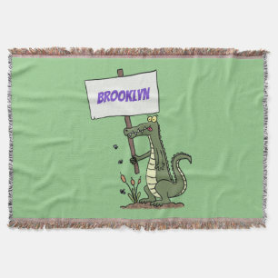 Cobertor Crocodilo engraçado, alinhador com cartoon