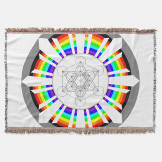 Cobertor Cubo de Metatron Prisma de Arco-Íris