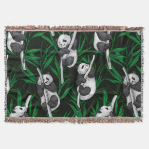 Cobertor Cubos de panda em verde escuro