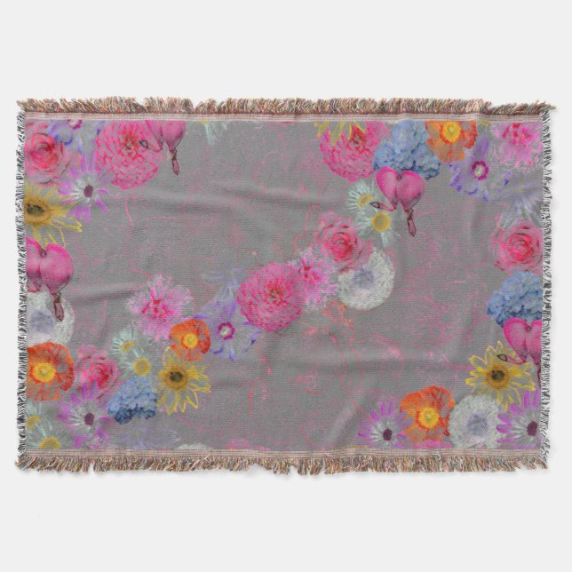 Cobertor Cultivar flores de colheita nas cinzas (Frente)