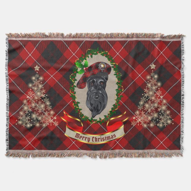 Cobertor Cunningham Scottie Dog Christmas Throw (Frente)