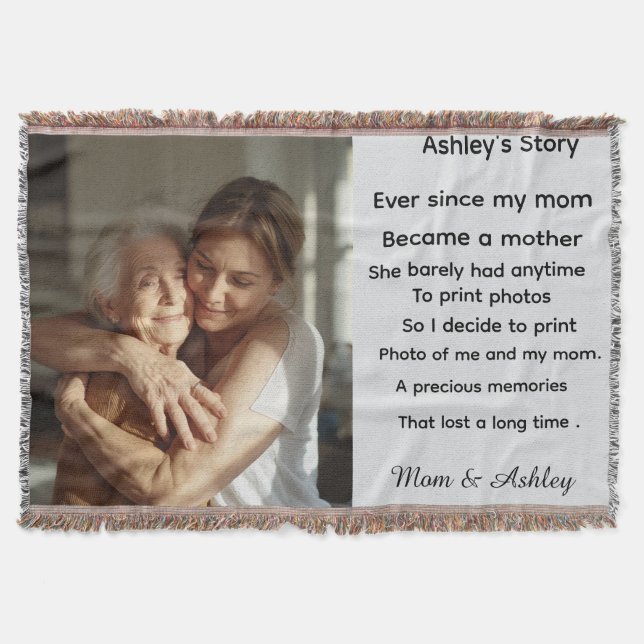 Cobertor Custom personalized photo message for Mother's Day (Frente)