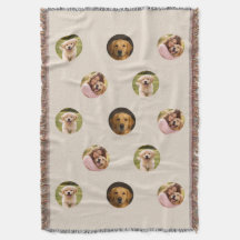 Custom Pet Family Photo Mother's Day Blanket Beige