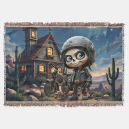 Cobertor Cute Skull Biker | Passeio ao Luar pelo Deserto