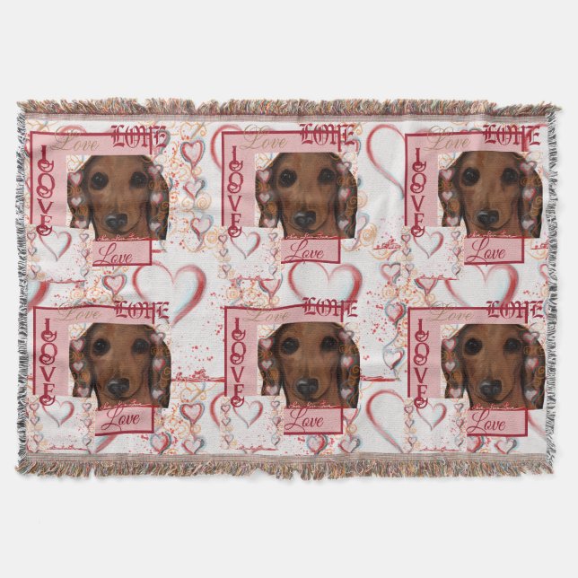 Cobertor Dachshund Vermelho  (Frente)