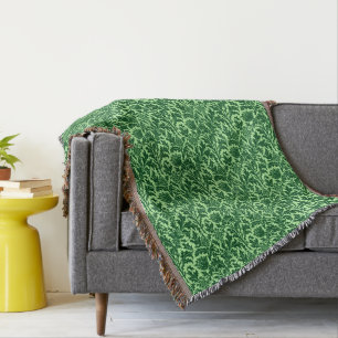Cobertor Damasco do cardo de William Morris, verde