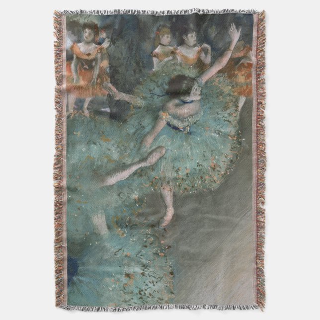 Cobertor Dançarino Balançando em Verde Edgar Degas (Frente Vertical)