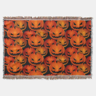 Cobertor de Abóboras Assustadoras de Halloween