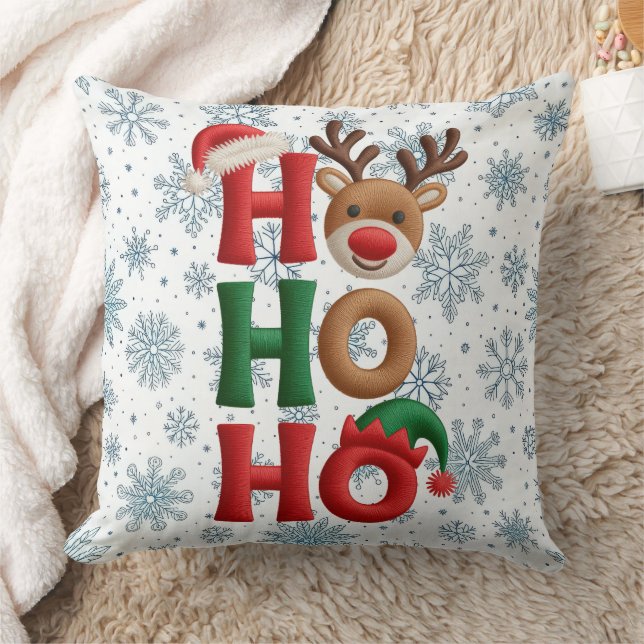 Cobertor de Almofada Flocos de Neve Ho Ho Ho (Cobertor)