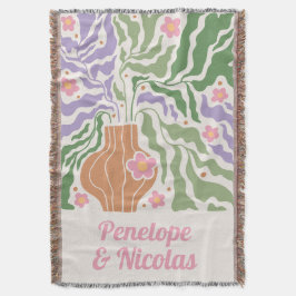 Cobertor de Apartamento Floral Retro Boho Personal