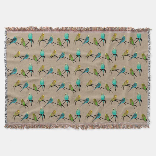 Cobertor de Arremesso Budgie Frenzy (Bege) (Frente)