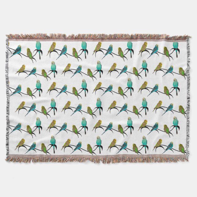 Cobertor de Arremesso Budgie Frenzy (escolha a cor (Frente)