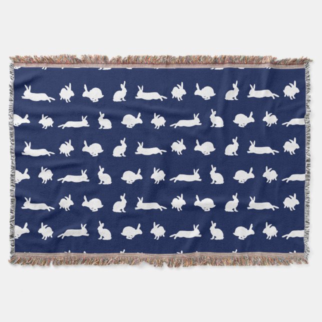 Cobertor de Arremesso Bunny Frenzy (Azul Marinho) (Frente)