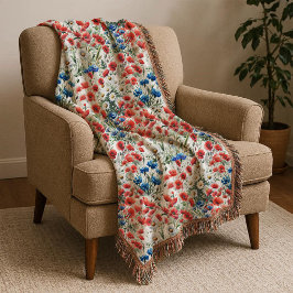 Cobertor de Arremesso de Flor Silvestre de Aquarel