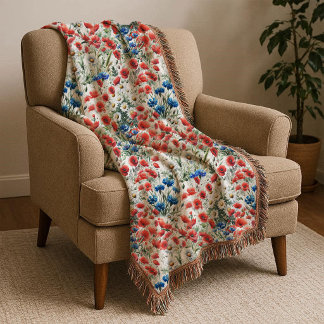 Cobertor de Arremesso de Flor Silvestre de Aquarel